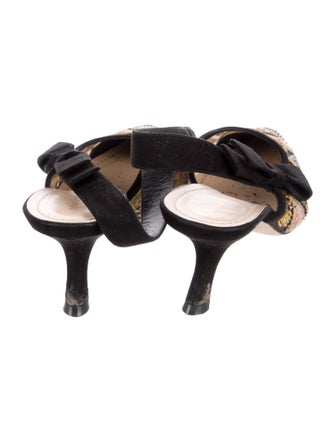 Christian Dior Leather Printed Slingback Pumps