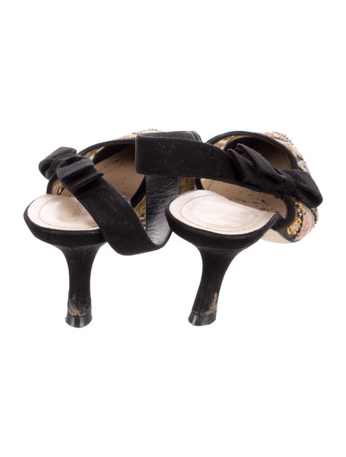 Christian Dior Leather Printed Slingback Pumps