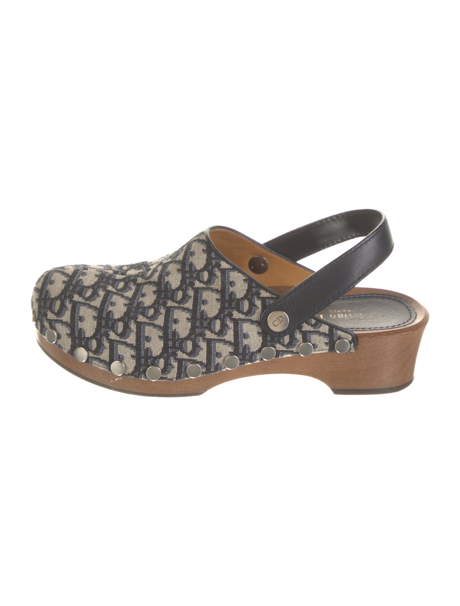 Christian Dior Oblique Jacquard Canvas Slingback Flats