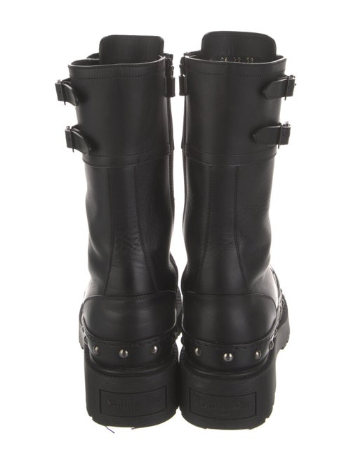 Christian Dior Leather Studded Accents Combat Boots