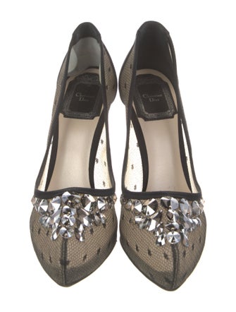 Christian Dior Mesh Lace Pattern Pumps