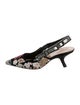 Christian Dior Floral Print Bow Accents Slingback Pumps