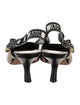 Christian Dior Floral Print Bow Accents Slingback Pumps