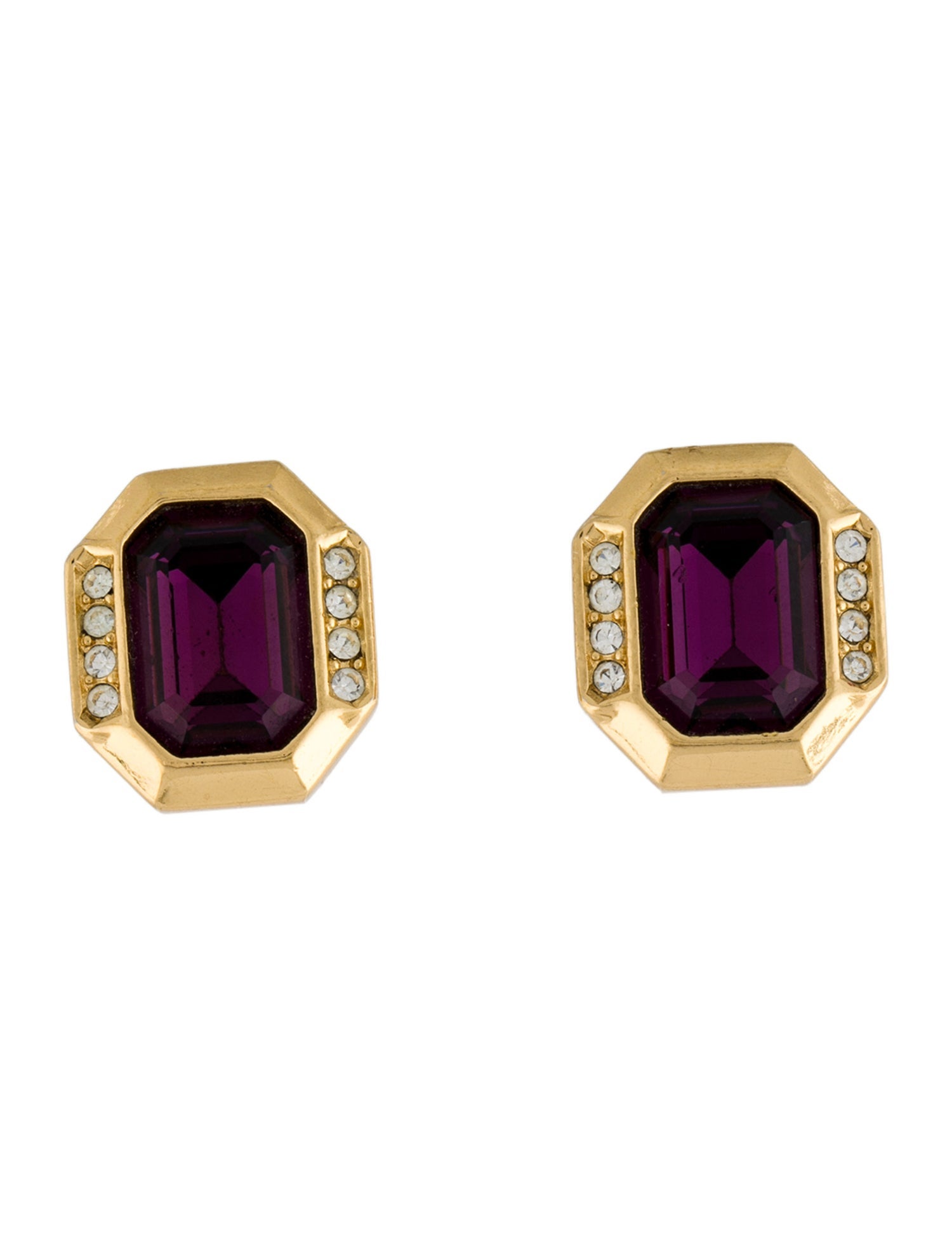 Christian Dior Vintage Crystal Clip-On Earrings