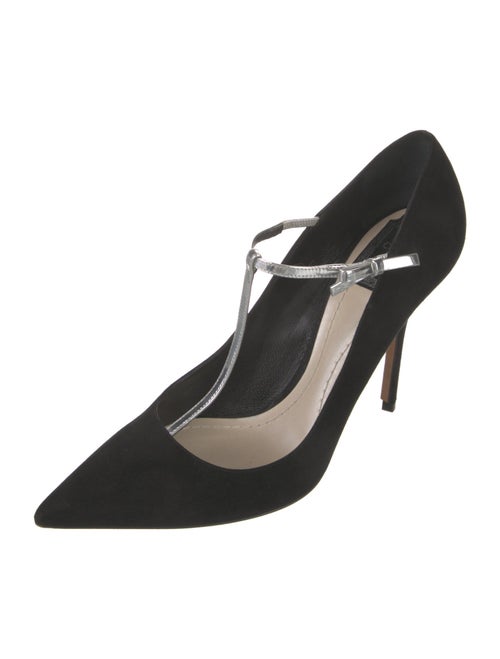 Christian Dior Suede Bow Accents T-Strap Pumps
