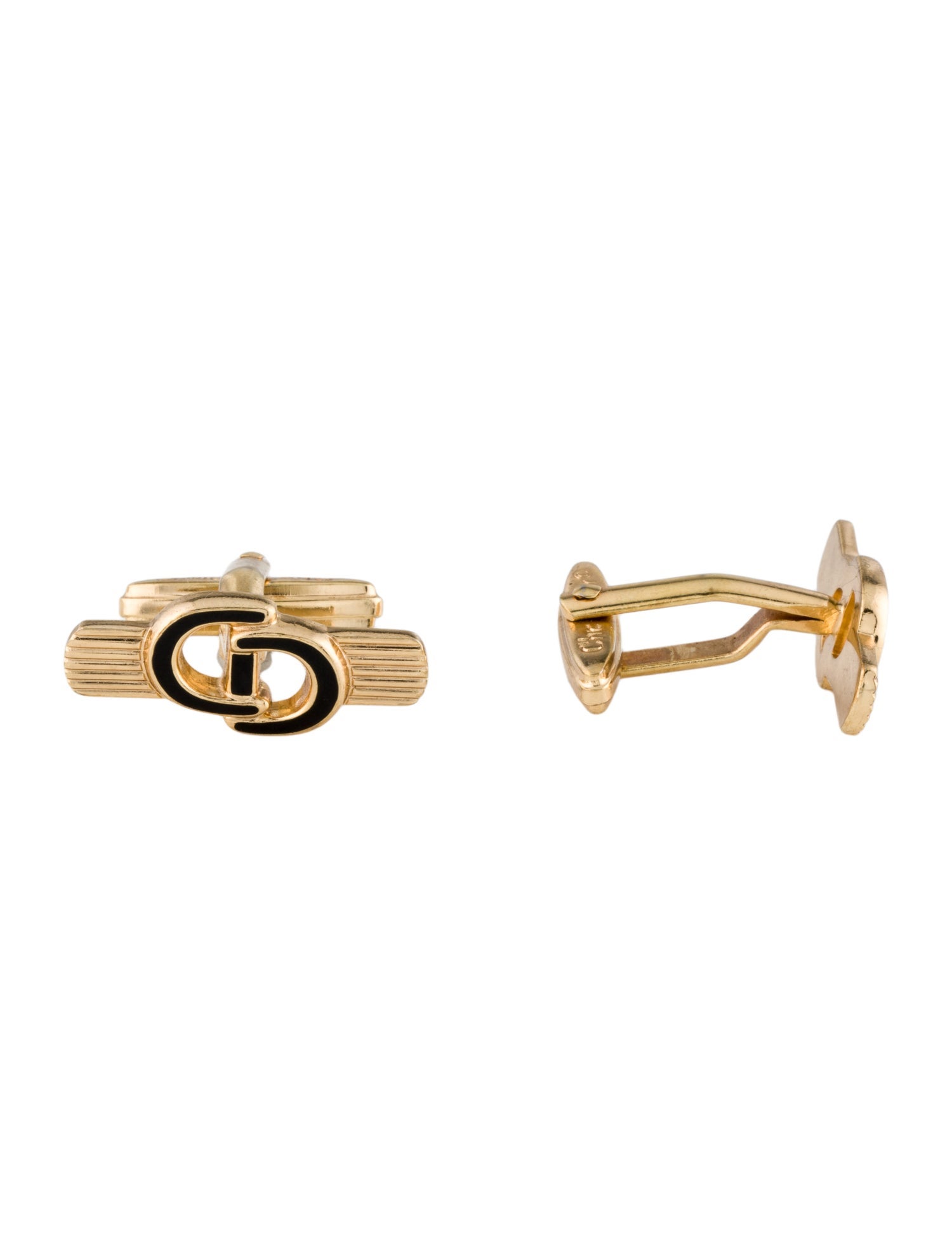 Christian Dior Vintage Enamel CD Cufflinks