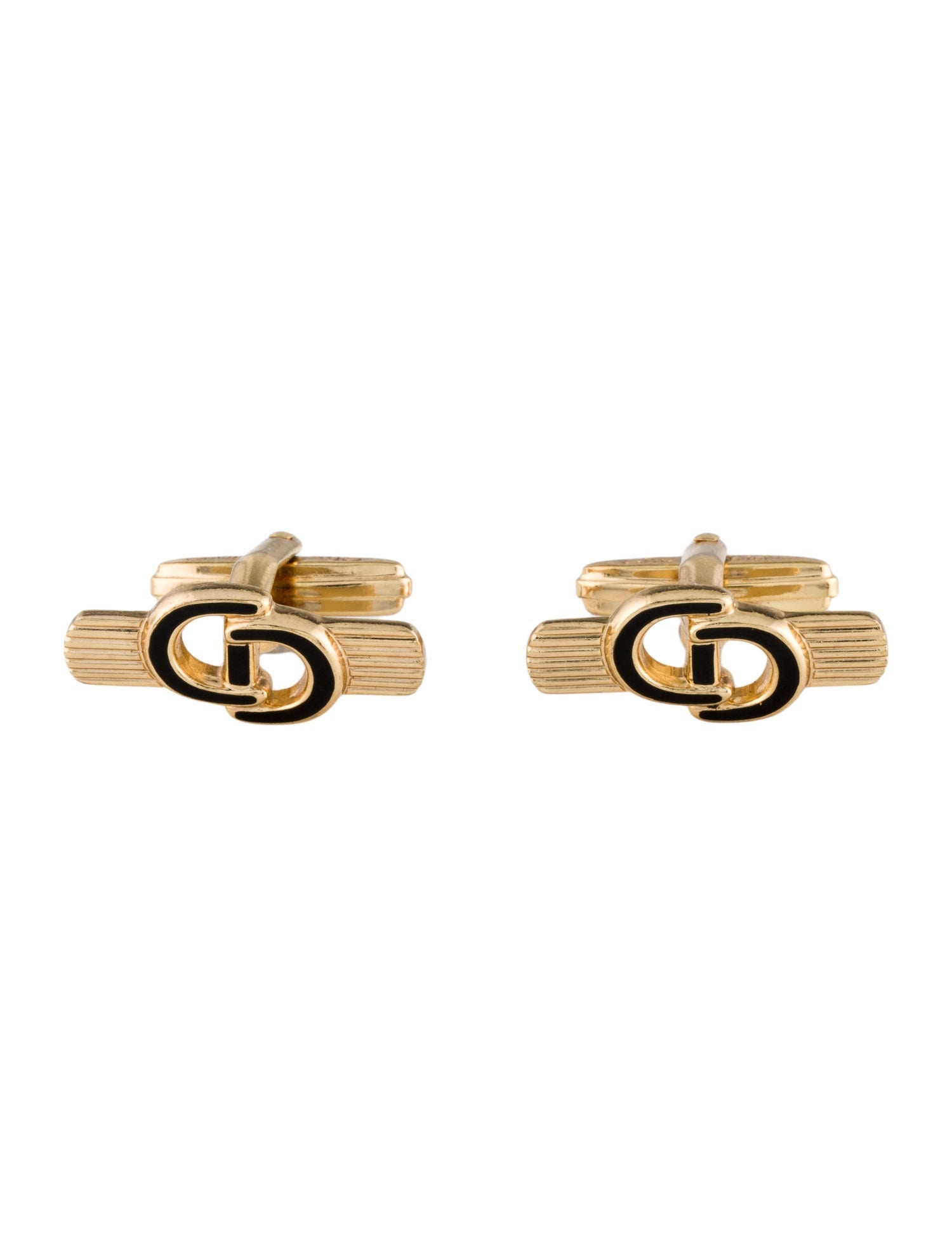 Christian Dior Vintage Enamel CD Cufflinks