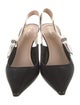 Christian Dior Leather Bow Accents Slingback Pumps