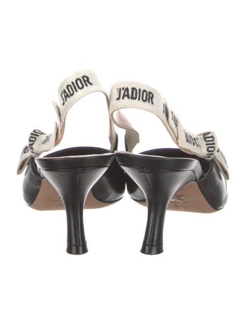 Christian Dior Leather Bow Accents Slingback Pumps