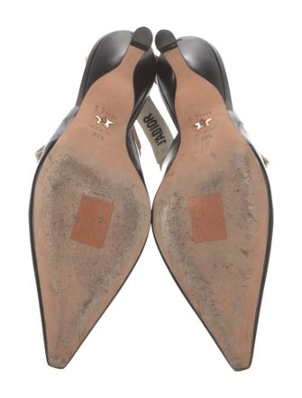 Christian Dior Leather Bow Accents Slingback Pumps