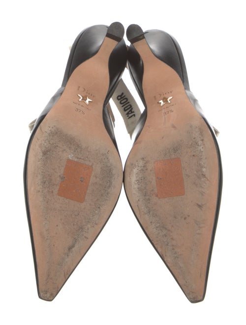 Christian Dior Leather Bow Accents Slingback Pumps