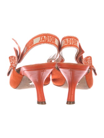 Christian Dior Printed Bow Accents Slingback Pumps