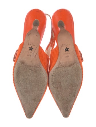 Christian Dior Printed Bow Accents Slingback Pumps