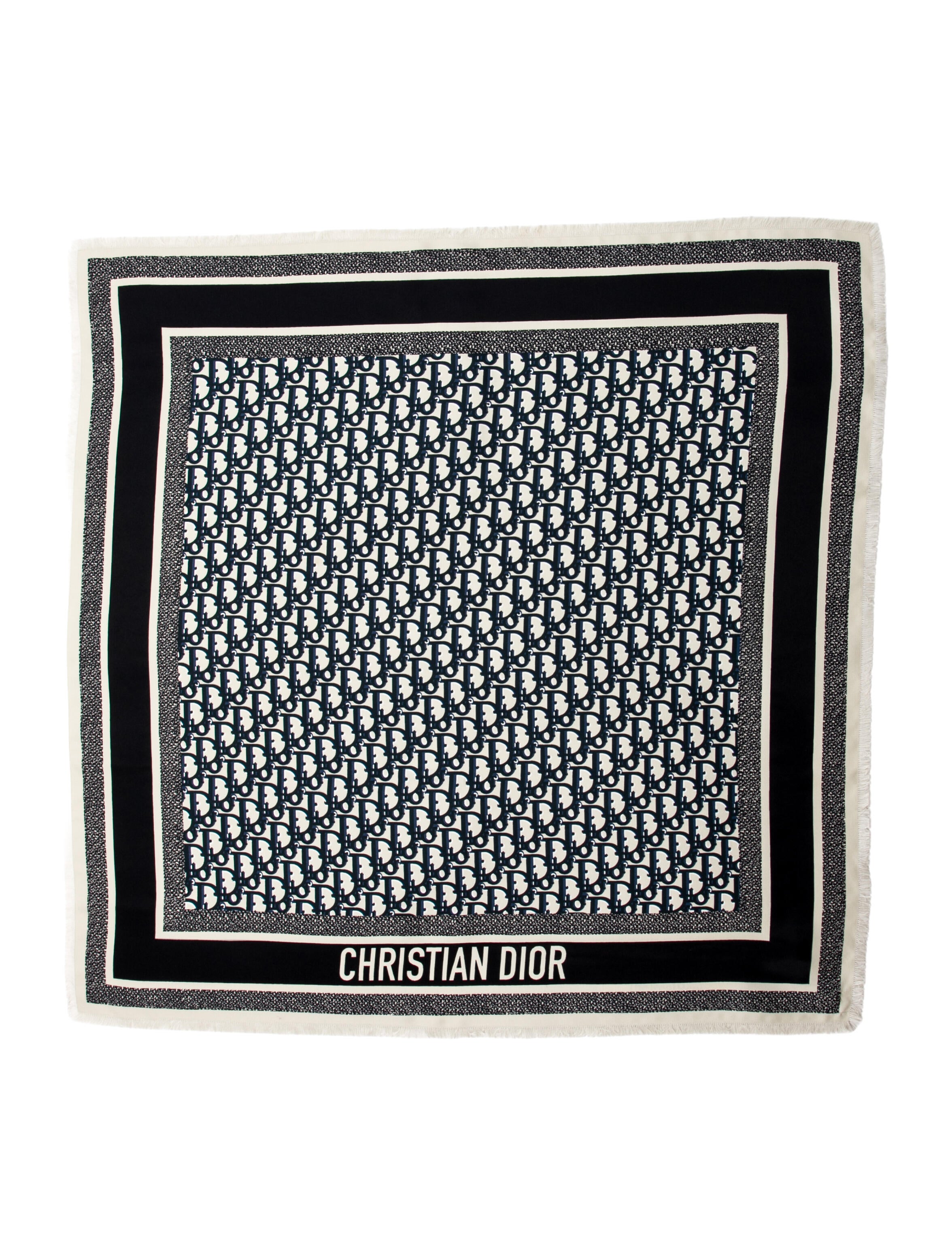 Christian Dior Silk Oblique Jacquard Scarf