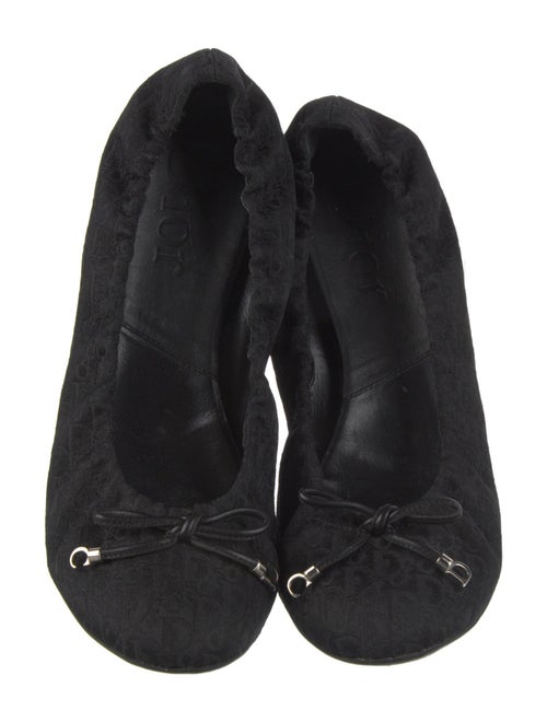 Christian Dior Diorissimo Pattern Bow Accents Ballet Flats