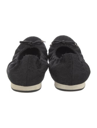 Christian Dior Diorissimo Pattern Bow Accents Ballet Flats