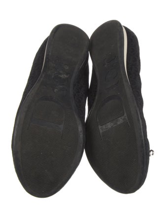 Christian Dior Diorissimo Pattern Bow Accents Ballet Flats