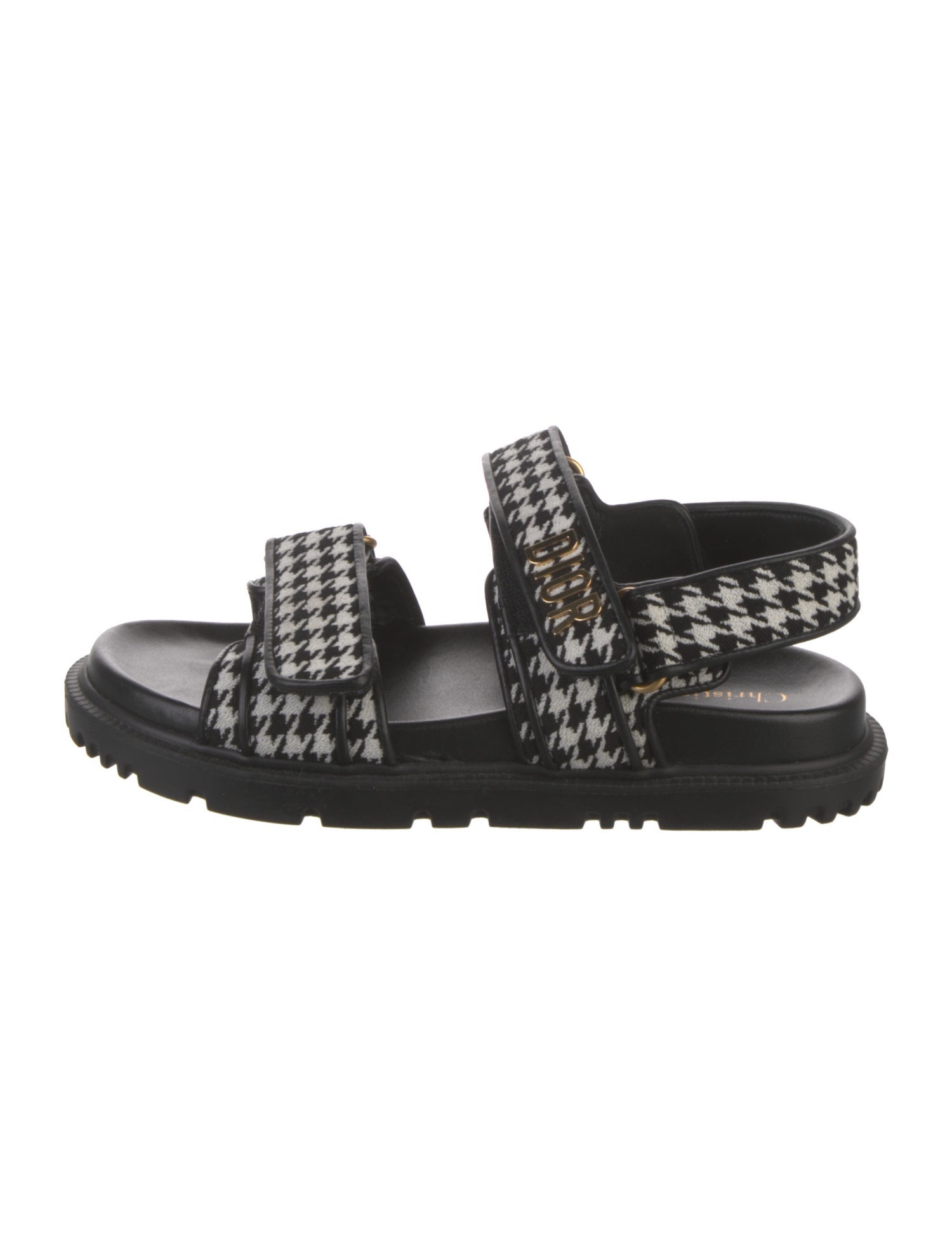Christian Dior Houndstooth Print Slingback Sandals