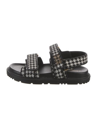 Christian Dior Houndstooth Print Slingback Sandals