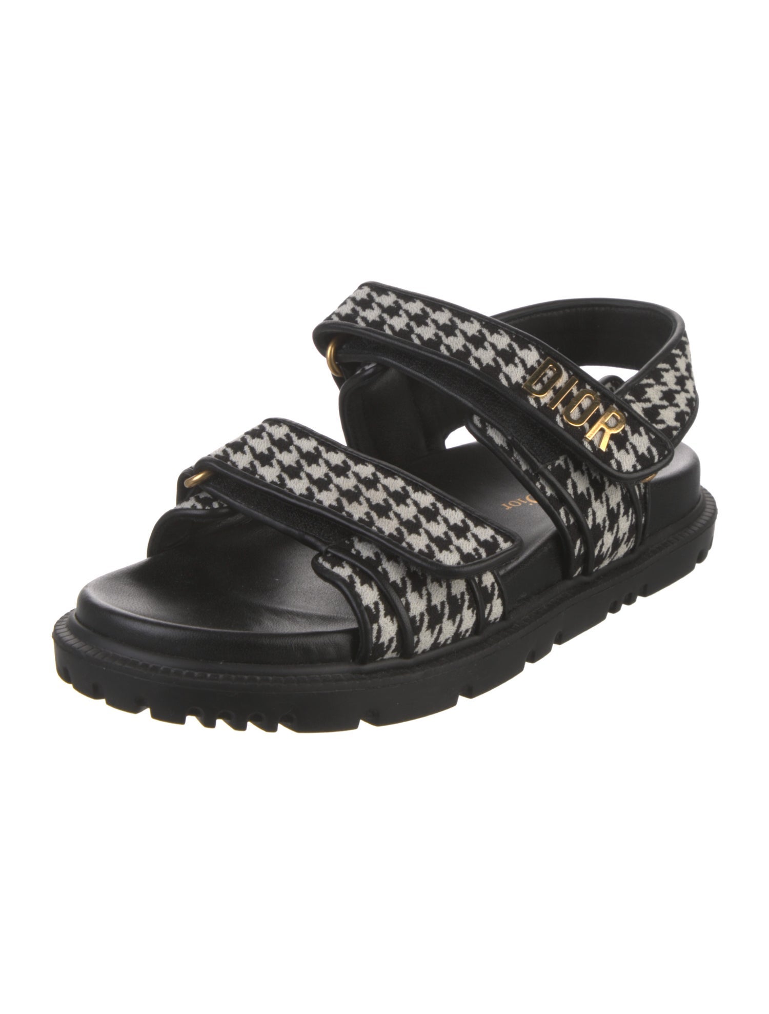 Christian Dior Houndstooth Print Slingback Sandals