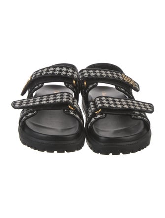 Christian Dior Houndstooth Print Slingback Sandals