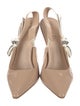 Christian Dior Patent Leather Bow Accents Slingback Pumps