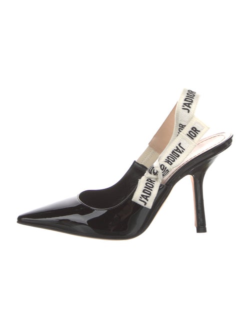 Christian Dior Patent Leather Printed Slingback Pumps