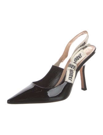 Christian Dior Patent Leather Printed Slingback Pumps