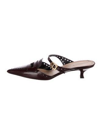 Christian Dior Patent Leather Lasercut Accents Mules