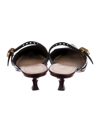 Christian Dior Patent Leather Lasercut Accents Mules