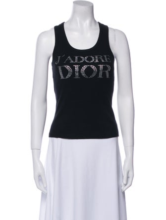 Christian Dior Graphic Print Scoop Neck Top