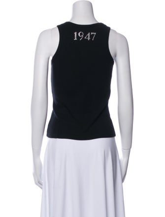 Christian Dior Graphic Print Scoop Neck Top