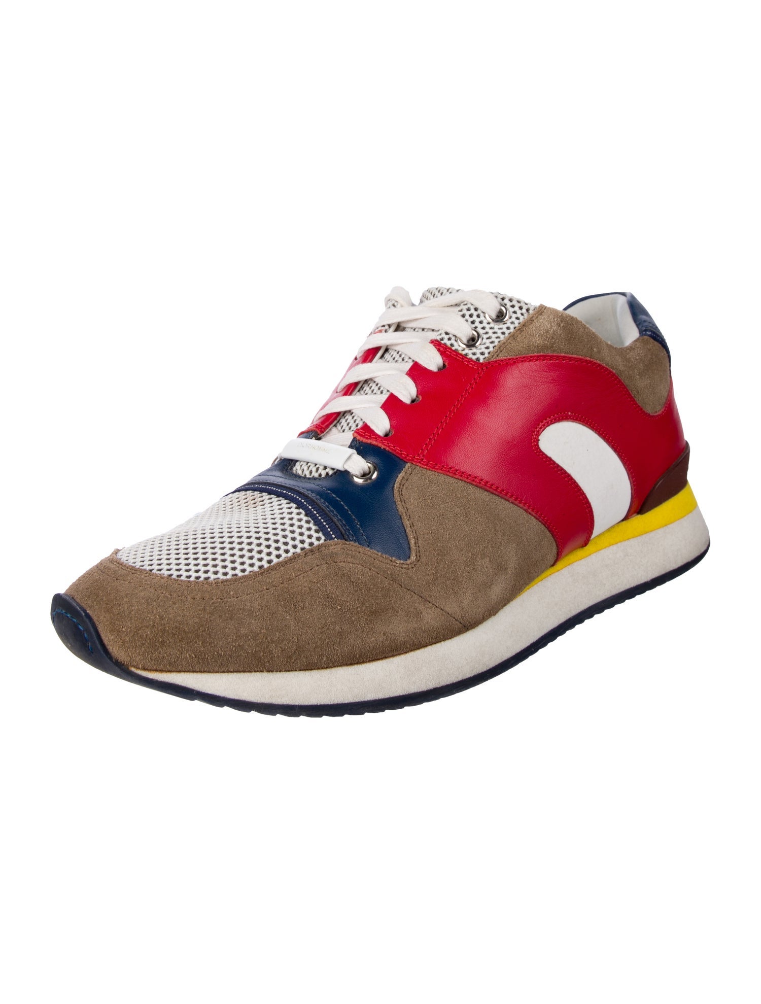 Dior Homme Suede Colorblock Pattern Sneakers