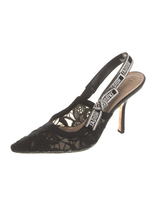 Christian Dior Printed Bow Accents Slingback Pumps