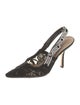 Christian Dior Printed Bow Accents Slingback Pumps