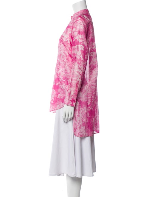 Christian Dior Floral Print Mock Neck Tunic