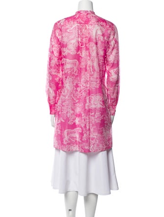 Christian Dior Floral Print Mock Neck Tunic