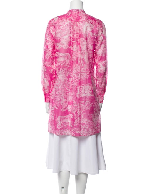 Christian Dior Floral Print Mock Neck Tunic