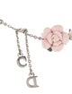 Christian Dior Crystal & Ceramic Flower CD Charm Bracelet