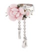 Christian Dior Crystal & Resin Flower CD Charm Ring