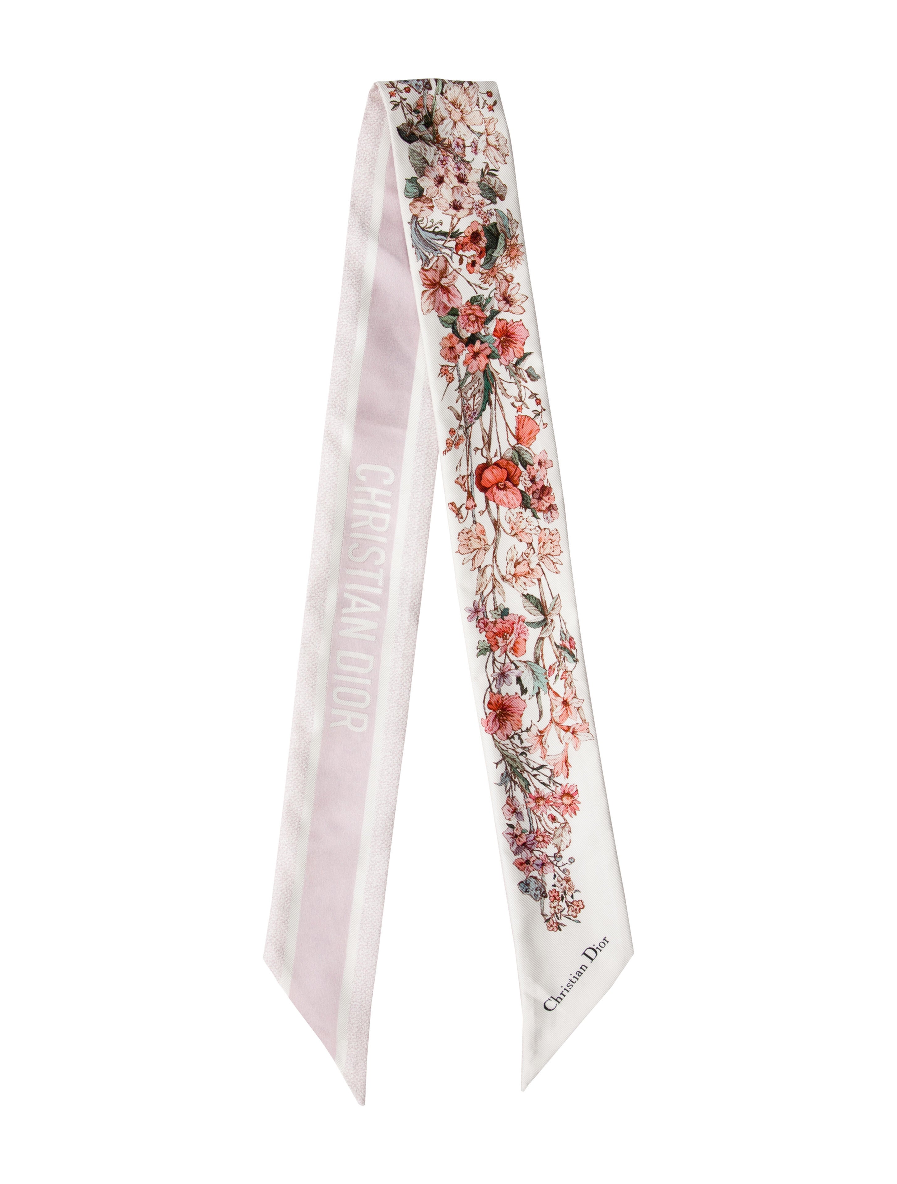 Christian Dior Silk Floral Print Scarf