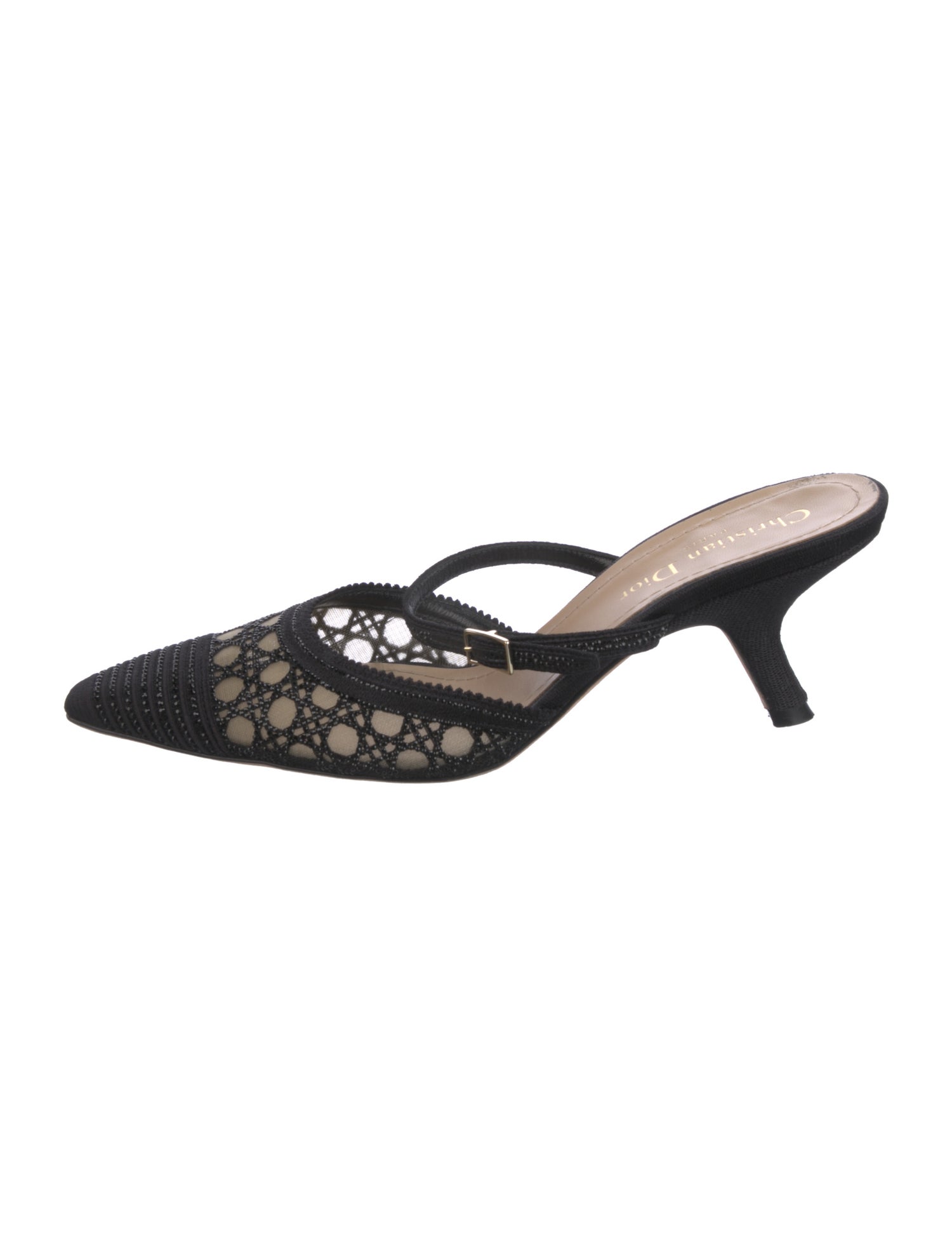 Christian Dior Cannage Pattern Mesh Accents Mules