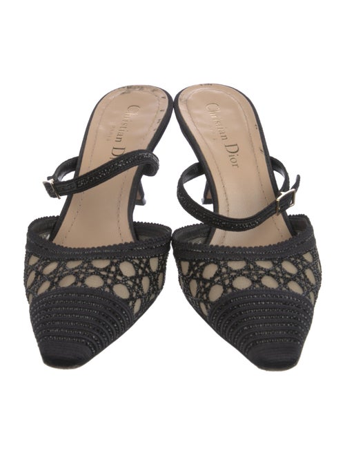 Christian Dior Cannage Pattern Mesh Accents Mules