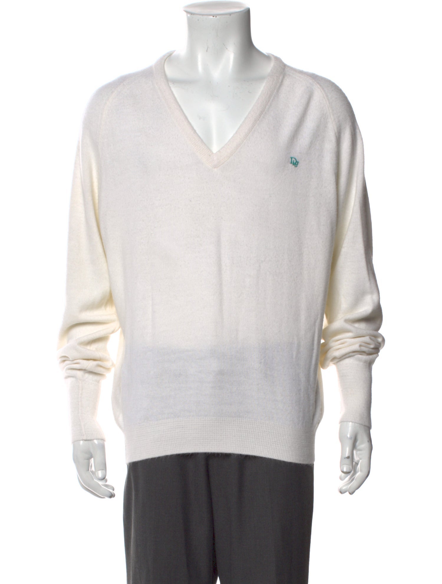 Christian Dior V-Neck Long Sleeve Pullover