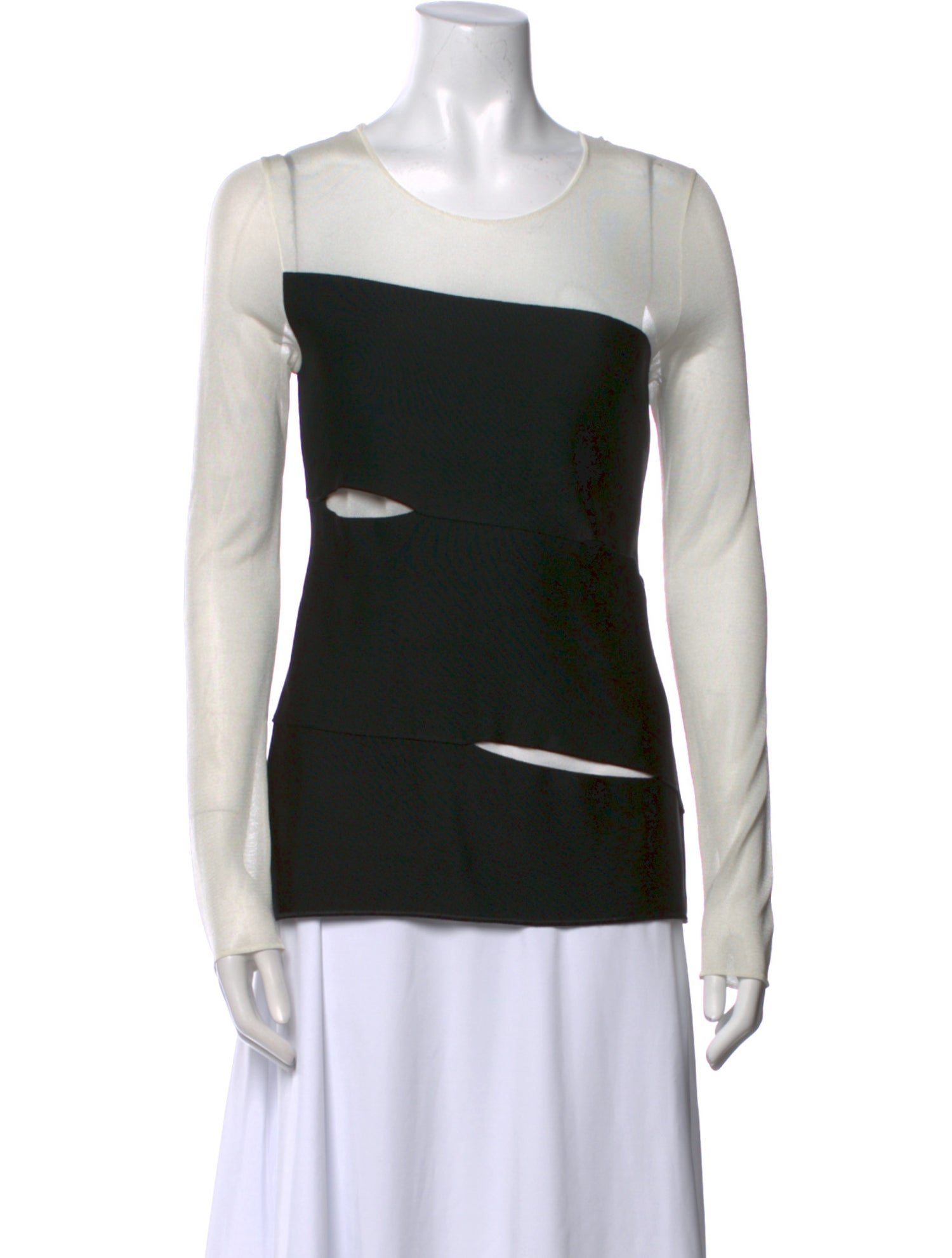 Christian Dior Colorblock Pattern Scoop Neck Top