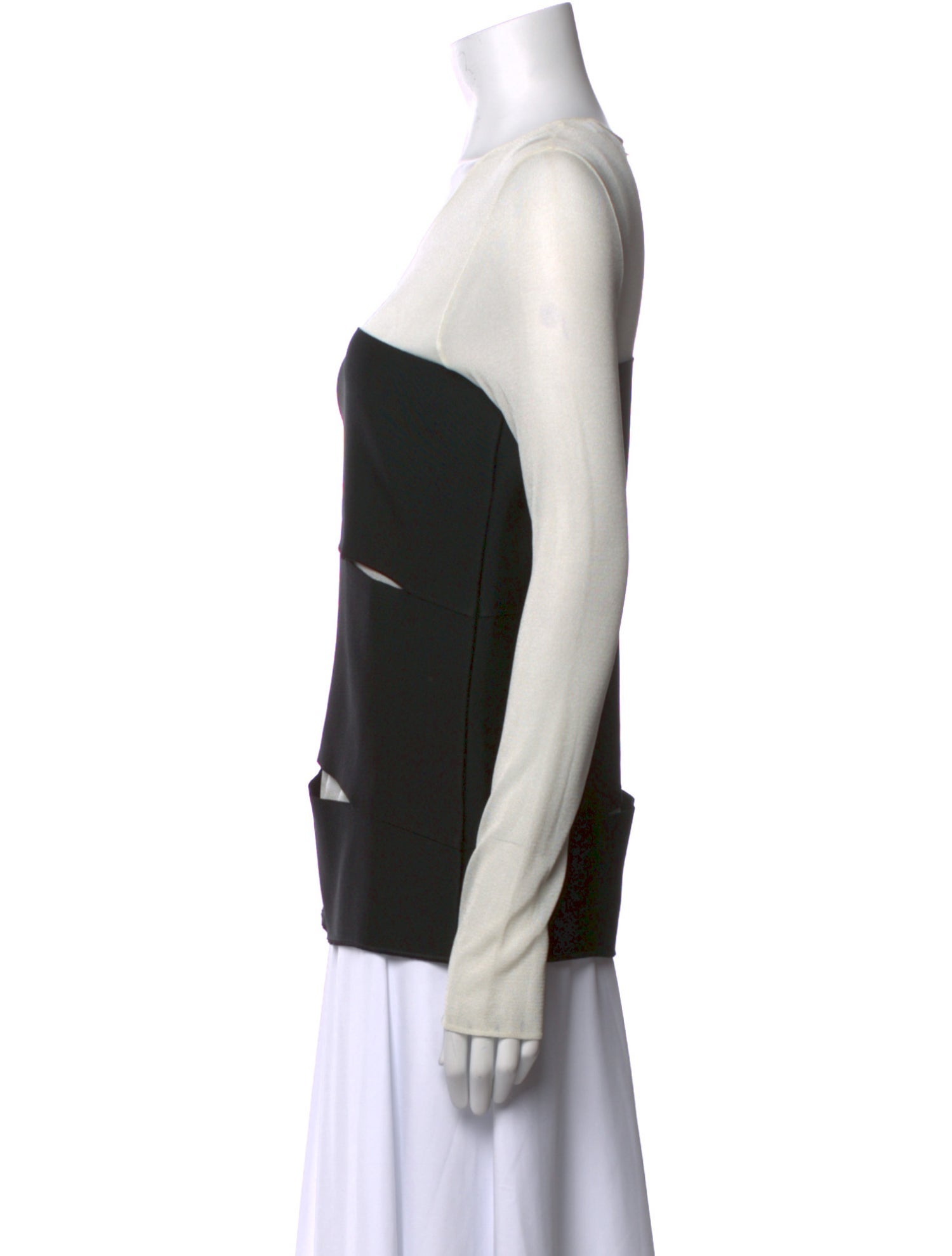 Christian Dior Colorblock Pattern Scoop Neck Top