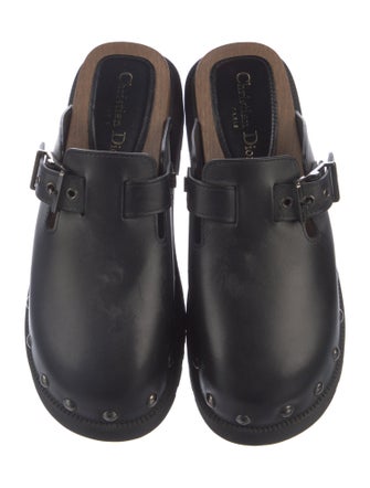 Christian Dior Leather Studded Accents Mules