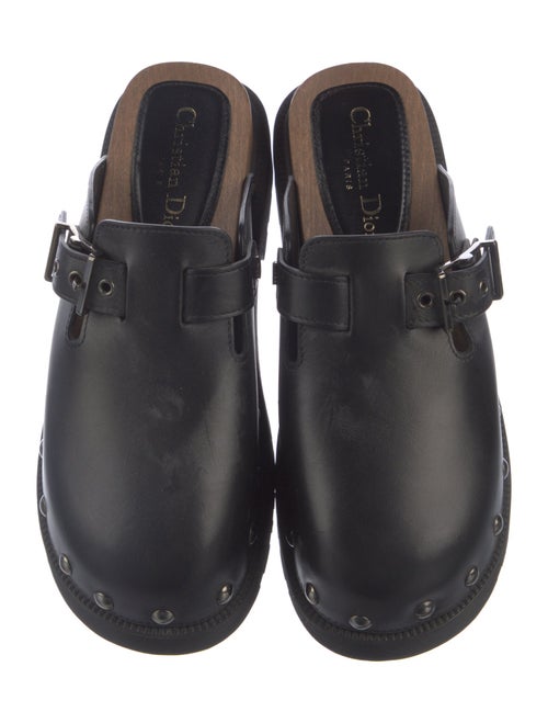 Christian Dior Leather Studded Accents Mules