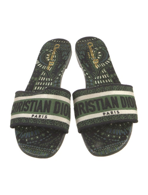 Christian Dior Printed Embroidered Accent Slides