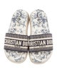 Christian Dior Printed Embroidered Accent Slides